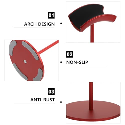 Kopfhörerständer aus Metall, Headset-Halterung für Schreibtisch, Gaming-Zubehör, rot, Schreibtisch-Organizer, kompatibel mit Universal-Kopfhörern Bild 7