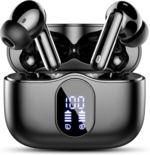 Btootos Bluetooth Kopfhörer, Kopfhörer Kabellos Bluetooth 5.4 mit App Sport In Ear Kopfhörer, Wireless Earbuds 40 Std Spielzeit, LED Ladecase, ENC Mic, Tiefer Bass Ohrhörer für IOS/Android (Schwarz) Bild 1