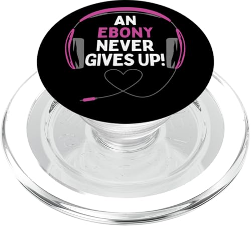 Gaming-Zitat An Ebony Never Gives Up Headset personalisiert PopSockets PopGrip für MagSafe Bild 1