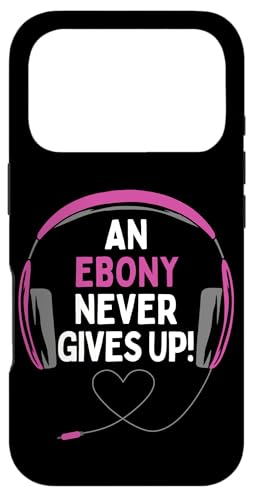 Hülle für iPhone 17 Pro Gaming-Zitat An Ebony Never Gives Up Headset personalisiert Bild 1