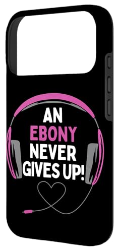 Hülle für iPhone 17 Pro Gaming-Zitat An Ebony Never Gives Up Headset personalisiert Bild 2