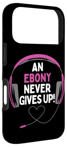 Hülle für iPhone 17 Pro Gaming-Zitat An Ebony Never Gives Up Headset personalisiert Bild 3