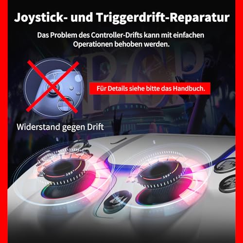 NBCP Wired Controller für PS5 Pro, Slim, PS4, PC/Steam – Kabelgebundenes Gamepad mit Turbo/Makrofunktionen, Dual-Vibration & 3,5-mm-Audiobuchse (Weiß) Bild 4