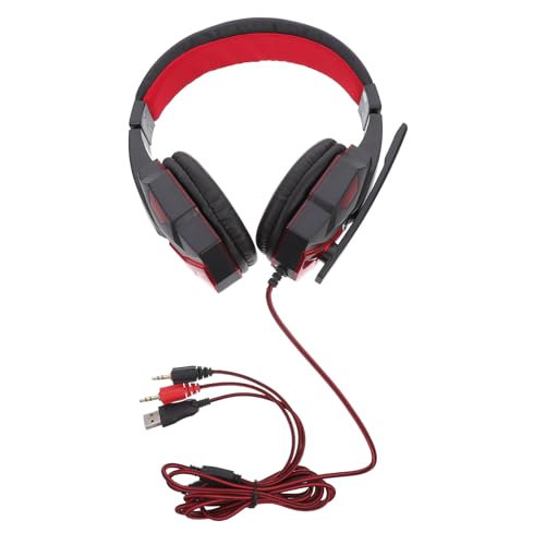 OSALADI Gaming Headset und Abs Material und Geräuschunterdrückung mit Mikrofon Kabelgebundenes Over Ear Stereo Gaming Headset mit Rotierenden Lautstärkereglern Für PC Spiele und Bild 1