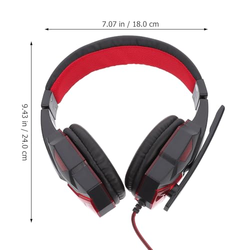 OSALADI Gaming Headset und Abs Material und Geräuschunterdrückung mit Mikrofon Kabelgebundenes Over Ear Stereo Gaming Headset mit Rotierenden Lautstärkereglern Für PC Spiele und Bild 2