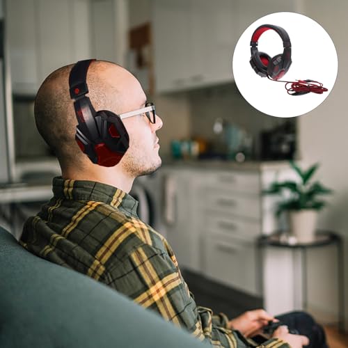 OSALADI Gaming Headset und Abs Material und Geräuschunterdrückung mit Mikrofon Kabelgebundenes Over Ear Stereo Gaming Headset mit Rotierenden Lautstärkereglern Für PC Spiele und Bild 7