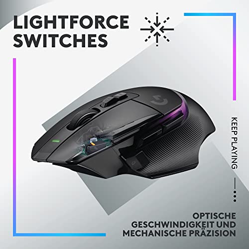 Logitech G G512 X 98–Hot-Swap-fähige TMR-analoge/mechanische Gaming-Tastatur,8K,RAPID TRIGGER,RGB,kabelgebunden +G502 X PLUS LIGHTSPEED kabellose Gaming-Maus, HERO 25K Sensor,PC/Mac,DEU QWERTZ–Schwarz Bild 3