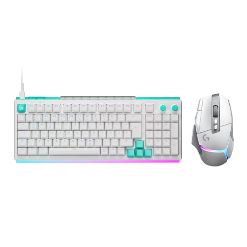 Logitech G G512 X 98–Hot-Swap-fähige TMR-analoge/mechanische Gaming-Tastatur,8K,RAPID TRIGGER,RGB, kabelgebunden+G502 X PLUS LIGHTSPEED kabellose RGB-Gaming-Maus,HERO 25K Sensor,PC/Mac,DEU QWERTZ-Weiß Bild 1