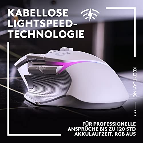Logitech G G512 X 98–Hot-Swap-fähige TMR-analoge/mechanische Gaming-Tastatur,8K,RAPID TRIGGER,RGB, kabelgebunden+G502 X PLUS LIGHTSPEED kabellose RGB-Gaming-Maus,HERO 25K Sensor,PC/Mac,DEU QWERTZ-Weiß Bild 5