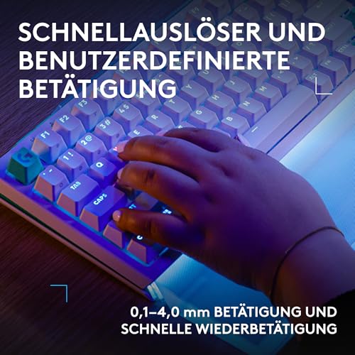 Logitech G G512 X 98–Hot-Swap-fähige TMR-analoge/mechanische Gaming-Tastatur,8K,RAPID TRIGGER,RGB, kabelgebunden+G502 X PLUS LIGHTSPEED kabellose RGB-Gaming-Maus,HERO 25K Sensor,PC/Mac,DEU QWERTZ-Weiß Bild 6