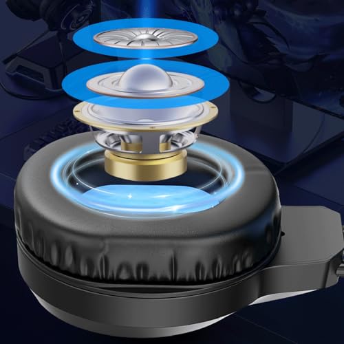 Ear Headset mit RGB Beleuchtung, 40 mm verstärkter Bass, abnehmbares Mikrofon, weiche Memory Schaum Ohrpolster, Verstellbarer Kopfbügel für Gaming, Mikrofone mit Geräuschunterdrückung Bild 5
