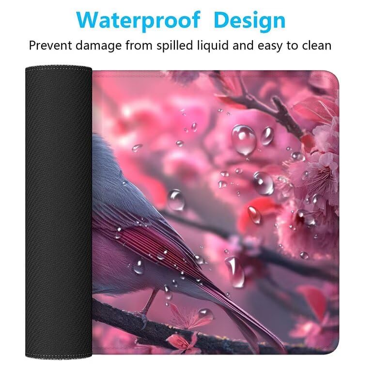 Gaming Mauspad XXL, Mousepad 1200 x 600 x 4 mm, Blume Vogel Maus pad, Vernähte Kanten WassXerdicht Anti-Rutsch Verbessert Präzision und Geschwindigkei, Großer Erweiterter Schreibtisch Schutz 0A0-310 Bild 5