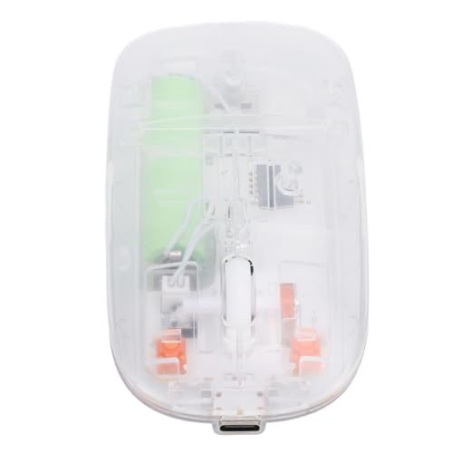 Sorandy Transparente Kabellose Maus, Bluetooth 5.0 und 2,4 G Computermaus, Gaming-Maus mit 3 Einstellbaren DPI, USB-Empfänger, Plug & Play, Ergonomisches Design für PC Laptop (Transparentes Weiß) Bild 5