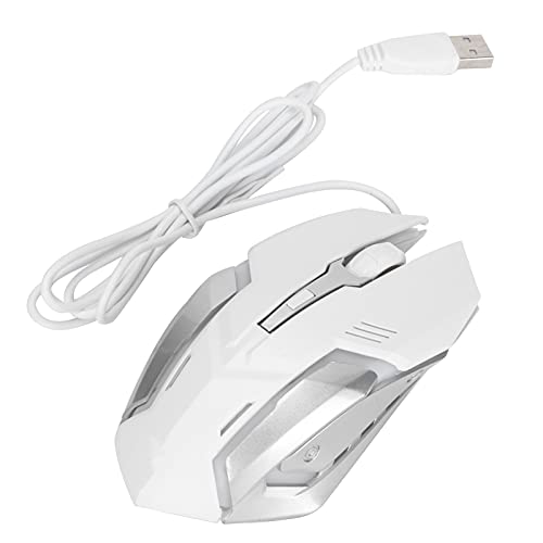 Bewinner X7 Kabelgebundene Gaming-Maus mit 7-Farben-Atemlicht, 4 Programmierbaren Tasten, 1600 DPI, Plug-and-Play-USB-optische Maus für PC-Laptop (White) Bild 1