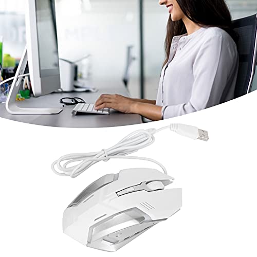 Bewinner X7 Kabelgebundene Gaming-Maus mit 7-Farben-Atemlicht, 4 Programmierbaren Tasten, 1600 DPI, Plug-and-Play-USB-optische Maus für PC-Laptop (White) Bild 2