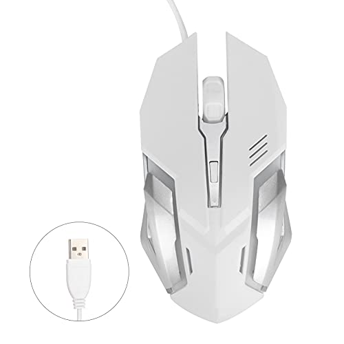 Bewinner X7 Kabelgebundene Gaming-Maus mit 7-Farben-Atemlicht, 4 Programmierbaren Tasten, 1600 DPI, Plug-and-Play-USB-optische Maus für PC-Laptop (White) Bild 6