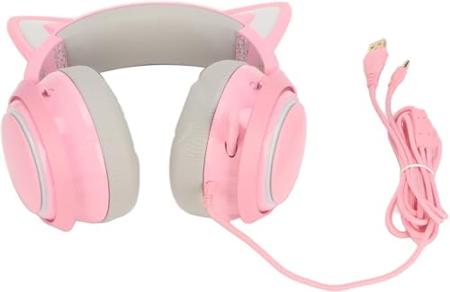 Gaming Headset Katzenohr Kopfhörer 3 Soundeffekt Ergonomisch mit Mikrofon für Erwachsene Farbschalter mit Effekt Mehr Schönes Tolles Licht wird das gemeinsame Gaming Attraktives Design Ohr Bild 1