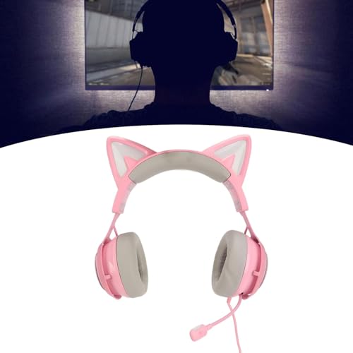 Gaming Headset Katzenohr Kopfhörer 3 Soundeffekt Ergonomisch mit Mikrofon für Erwachsene Farbschalter mit Effekt Mehr Schönes Tolles Licht wird das gemeinsame Gaming Attraktives Design Ohr Bild 4