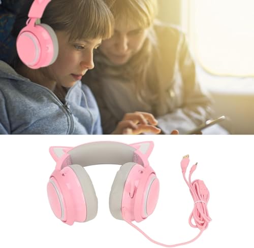Gaming Headset Katzenohr Kopfhörer 3 Soundeffekt Ergonomisch mit Mikrofon für Erwachsene Farbschalter mit Effekt Mehr Schönes Tolles Licht wird das gemeinsame Gaming Attraktives Design Ohr Bild 7