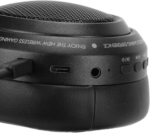 Gaming-Headset mit 40-mm-Treiber und Typ-C-Aufladung, wiederaufladbares Spiel-Headset mit 48-Stunden-Akku für Desktop und Handy (schwarz), praktisches Design Bild 2