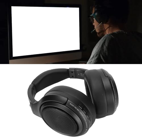 Gaming-Headset mit 40-mm-Treiber und Typ-C-Aufladung, wiederaufladbares Spiel-Headset mit 48-Stunden-Akku für Desktop und Handy (schwarz), praktisches Design Bild 3