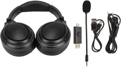 Gaming-Headset mit 40-mm-Treiber und Typ-C-Aufladung, wiederaufladbares Spiel-Headset mit 48-Stunden-Akku für Desktop und Handy (schwarz), praktisches Design Bild 6