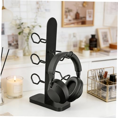BUGUUYO Schwarzer Gaming Controller und Kopfhörer Ständer aus Eisen mit 3 Ebenen für Sicheren Arbeitsplatz und Kreatives Setup Am Schreibtisch Bild 7