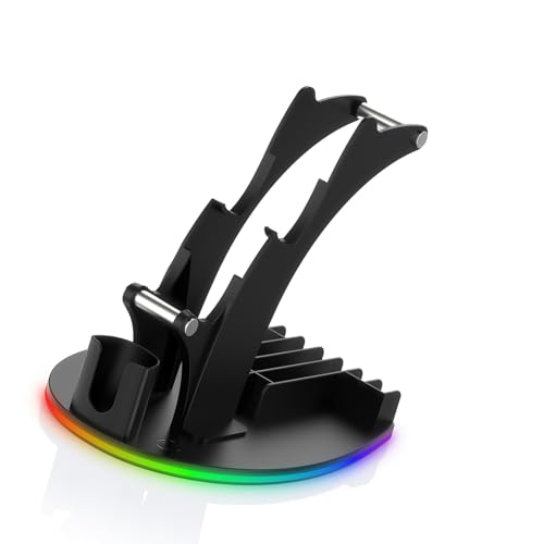 Zunate RGB-Game-Controller-Kopfhörerständer-Organizer für 2 mit Einstellbaren Beleuchtungsmodi für die Gaming-Einrichtung (Black) Bild 3