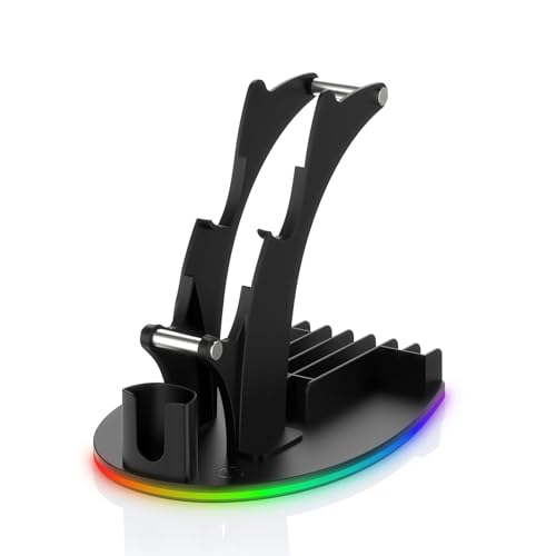 Zunate RGB-Game-Controller-Kopfhörerständer-Organizer für 2 mit Einstellbaren Beleuchtungsmodi für die Gaming-Einrichtung (Black) Bild 5