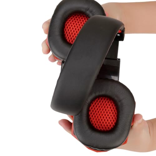 Toddmomy Gaming Headset Abs Material mit Mikrofon und Weichen Ohrpolstern Rot 40mm Lautsprecher 3,5 mm und USB Anschluss Für PC und Spielkonsolen Bild 4