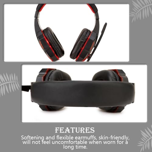 Gaming Kopfhörer Rot mit Mikrofon und Lautstärkeregelung Weiche Ohrpolster Abs Material 40mm Lautsprecher Für PC und Spielkonsole Geeignet Bild 6