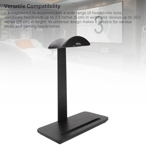 PolyGen Universeller Gaming-Headset-Ständer mit bogenförmiger Kopfbügelunterstützung für Desktop-Arbeitsplätze, platzsparende Aufbewahrungslösung, Halterung aus Walnussholz und Bild 4