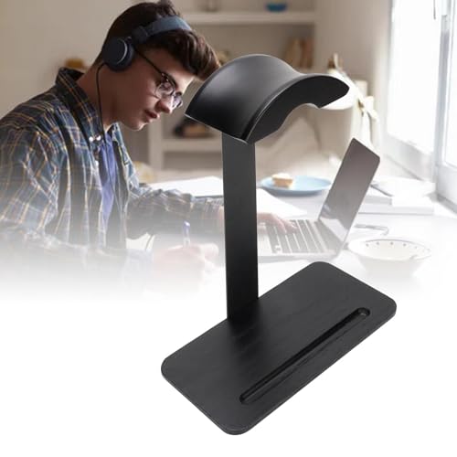 PolyGen Universeller Gaming-Headset-Ständer mit bogenförmiger Kopfbügelunterstützung für Desktop-Arbeitsplätze, platzsparende Aufbewahrungslösung, Halterung aus Walnussholz und Bild 5