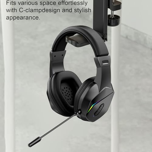 Asixxsix Kabelloses Gaming-Headset, 2,4 GHz Bluetooth 5.4 RGB-Licht mit Mikrofon mit Geräuschunterdrückung, 40-Stunden-, 40-mm-Treiber, Extrem Niedrige Latenz für PC-Smartphones, Tablets, (Black) Bild 6