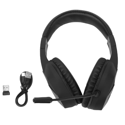 Asixxsix Kabelloses Gaming-Headset, 2,4 GHz Bluetooth 5.4 RGB-Licht mit Mikrofon mit Geräuschunterdrückung, 40-Stunden-, 40-mm-Treiber, Extrem Niedrige Latenz für PC-Smartphones, Tablets, (Black) Bild 7
