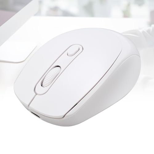 Fockety Kabellose Gaming-Maus, Wiederaufladbar, Geräuschlos, Ergonomisches Design mit 2,4 G Bluetooth Dual-Modus und 3-stufiger DPI Einstellbar 800, 1200 und 1600, Computermaus für PC (White) Bild 6