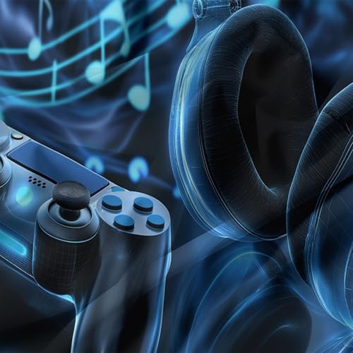 Bettwäsche 180 x 200 cm & 2 Kissenbezüge 80x80 cm, weiches Bettwäsche-Set mit Reißverschluss & Wendebettwäsche Minimalistisch Gaming Headset Musiknote Schwarz, bügelfrei und hautfreundlich für Kinder Bild 6