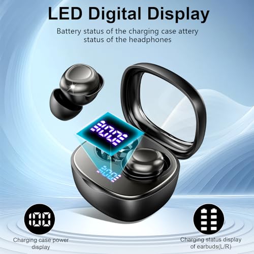 Schlafkopfhörer Bluetooth 5.4 Kopfhörer, 2026 Neue in Ear Mini Kopfhörer Kabellos mit 35 Stunden Akkulaufzeit, Weiche Ohrhörer Schlafen Sleepbuds, Sanfter Klang Bequem Tragen ohne Druckgefühl, Schwarz Bild 5