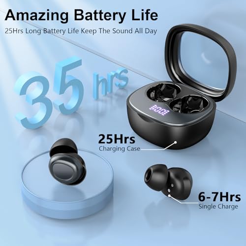 Schlafkopfhörer Bluetooth 5.4 Kopfhörer, 2026 Neue in Ear Mini Kopfhörer Kabellos mit 35 Stunden Akkulaufzeit, Weiche Ohrhörer Schlafen Sleepbuds, Sanfter Klang Bequem Tragen ohne Druckgefühl, Schwarz Bild 7