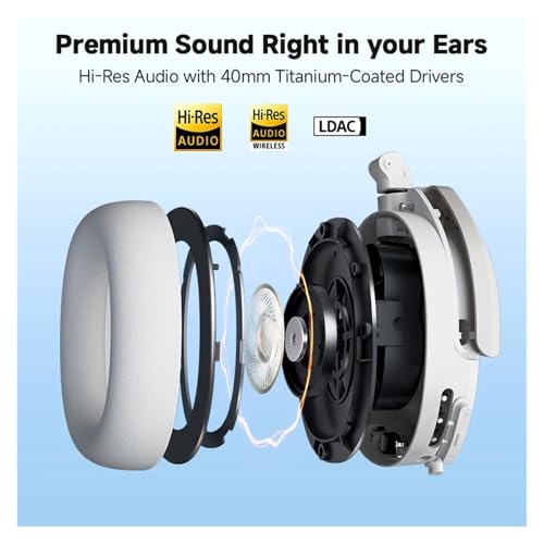Generisch W830NB Kopfhörer 5.4 Over-Ear-Headset LDAC faltbar(Sand White) Bild 4