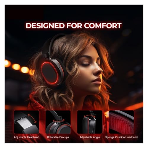 Generisch Gaming-Headset-Kopfhörer, 5 ms, niedrige Latenz, 7.1-Surround-ENC-Mikrofon for PC, PS4, PS5, Telefonschalter(White Black) Bild 3