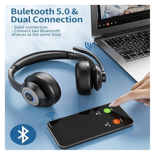 Generisch EH02U Headset ANC MIC for Arbeit Computer Kopfhörer Dongle Mute(White) Bild 4