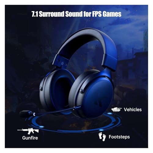 Generisch V9 Pro E-Sports-Headset mit Mikrofon, Tri-Mode-Gaming, 7.1-Kanal-Surround-Sound, tragbare Audio-Kopfhörer(V9Pro-Red) Bild 6