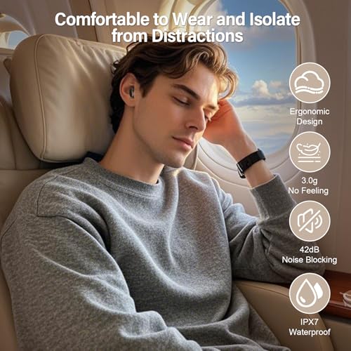 ZYHKON Bluetooth Kopfhörer, Bluetooth 5.4 Schlafkopfhörer In Ear mit Touchscreen, 48H Spielzeit Mini Kopfhörer mit HiFi Sound/5 EQ-Modi/ENC Noise Cancelling, Wireless Ohrhörer für Seitenschläfer Bild 5