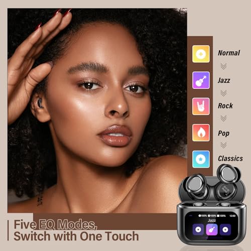 ZYHKON Bluetooth Kopfhörer, Bluetooth 5.4 Schlafkopfhörer In Ear mit Touchscreen, 48H Spielzeit Mini Kopfhörer mit HiFi Sound/5 EQ-Modi/ENC Noise Cancelling, Wireless Ohrhörer für Seitenschläfer Bild 6