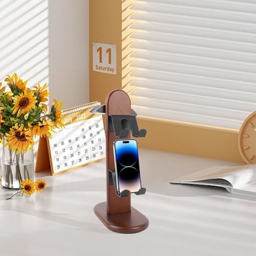 Naroote Controller-Halter Desktop-Gaming-Ständer aus Holz mit Kopfhörerständer für Controller, Organizer aus Massivem Walnussholz für 3 und Headsets Bild 2