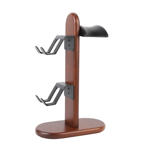 Naroote Controller-Halter Desktop-Gaming-Ständer aus Holz mit Kopfhörerständer für Controller, Organizer aus Massivem Walnussholz für 3 und Headsets Bild 4