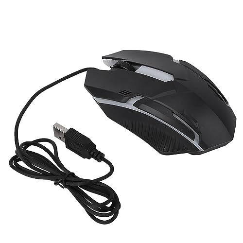 Cryfokt 1600DPI Ergonomische Gaming-USB-Maus für Office-Notebook, WindowsXP/Vista/7/8/10, Schwarz Bild 2