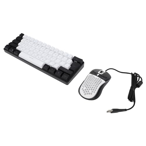 Sxhlseller 61-Tasten-RGB-Gaming-Tastatur und -Maus-Set, Kabelgebundene, Mehrfarbige LED-Hintergrundbeleuchtung, Mechanische Tastatur mit Verstellbaren Neigungsfüßen für Laptops und Desktop-PCs Bild 3