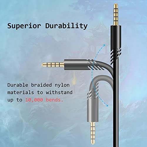 Sxhlseller Gaming-Headset-Audiokabel, 2 M Ersatz-Kopfhörer-Verlängerungskabel mit Einstellbarer Lautstärke und 3D-Stereo, für Astro A10 A40 A30 A50 Headsets Bild 5